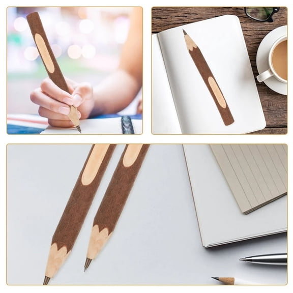 3 Pieces Wooden Ballpoint Pen With Texture | Multifunction Supply & Writing Pencil Set | Ergonomic Non Design For Smooth Writing | Creative Wood Barrel Pen For Daily Note Taking,Brown 3PCS