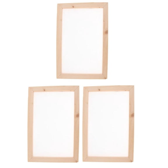 3 Pieces Wooden Paper Making Mould Frame Sn for Paper Recycling