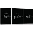 thumbnail image 1 of 3 Pieces Work Hard Inspirational Canvas Wall Art Stay Positive Quotes Wall Decor Be Kind Motivational Poster Inspirational Gifts for Home Bedroom Classroom Office Decor Easy to Hang, 1 of 1