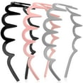 thumbnail image 1 of 3 Pieces Zig Zag Headbands Comb Zigzag Plastic Hoop U Shaped Shark Tooth Hair Bands Black Zag Hairbands Wave Shape Plastic Hair Band for Women Girls Hair Accessory Styling, 1 of 4