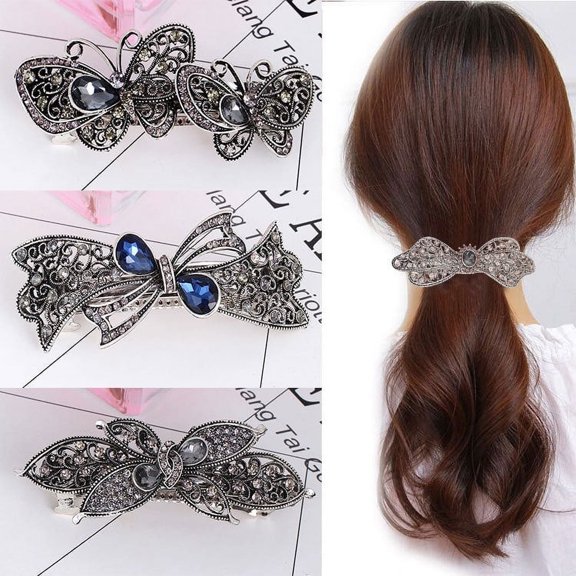 3 Pieces hair barrettes,large barrettes for women,Hair Clips barrettes French Rectangle Snap Hair Barrettes Acrylic Tortoise,Hair Clip for Thick and Medium Hairs,Hair Clips snap