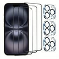 thumbnail image 1 of 3 Pieces for iPhone 12/13/14/15/16 Pro Max Screen Protector with 3-Pack Camera Lens Tempered Glass Protector, HD Transparent 9H Hardness Glass Film Full Coverage, Anti-Scratch, Anti-Bubble, 1 of 6