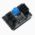 3Pin 4Pin Fan Adapter PC Case Cooling Fan Hub with 6Pin Power Port