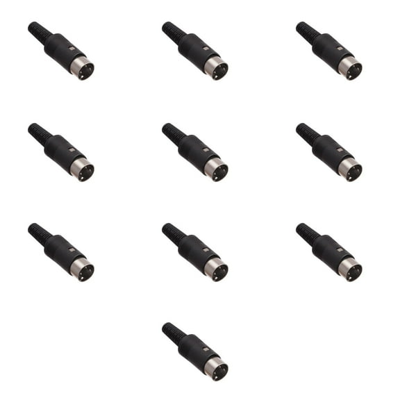 3 Pin DIN Male Solder Connector - Plastic for Audio and Video Equipment 10 Pcs Pack
