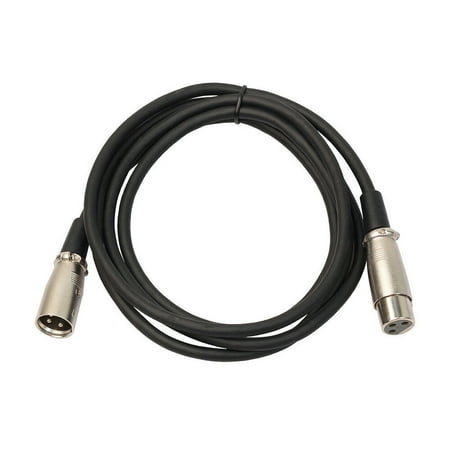 3-Pin Microphone Audio Mic Extension Cord Cable Black BSS1