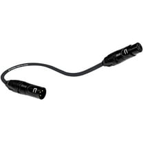 3-Pin XLR Male to Female Balanced - 0.5 Ft Black - XLR/M to XLR/F Cable