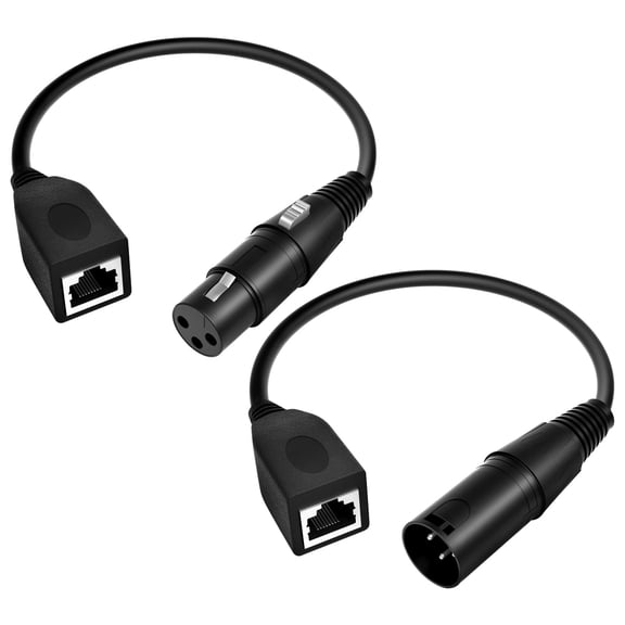 3 Pin XLR to RJ45 Adapter 1ft RJ45 to 3 Pin for DMX Male Adapter 3 Pin for DMX Cable 1ft for DMX-CON Controller Series Stage and Recording Studio XLR 3 Pin to RJ45 Male and Female Adapt