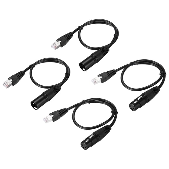 3 Pin XLR to RJ45 Male Adapter Cable, 4pcs 1.6ft XLR Microphone Cable