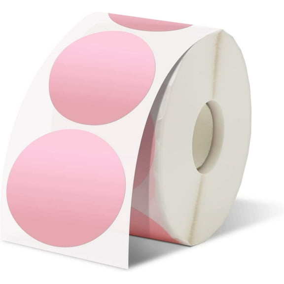 3" Pink Direct Thermal Labels Stickers, Self-Adhesive Round Custom Thermal Stickers for Small Business Compatible with MUNBYN, JADNES, Rollo, iDPRT, Zebra Label Printers,500 Labels