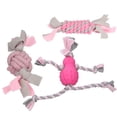 thumbnail image 1 of 3 Pink Small Dog Puppy Fleecy Rope Play Toy Bundle Great For Teeth & Gums, 1 of 8