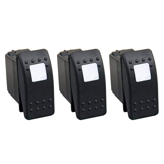 3 Pins Rocker Switch White Light 12V 20 Amp Waterproof LED Marine Rocker Switch Unbranded Boat On Off SPST Switch -3PCS