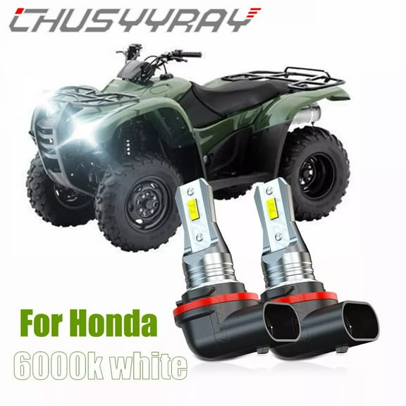 3 Pins for 2011-2022 Honda Rancher TRX420 TRX500 LED Headlight Hi-Low Beam Bulbs 6000K Pure White 2x