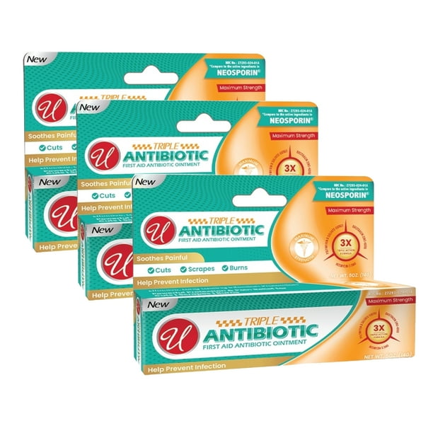 3 Pk Bacitracin Antibiotic Ointment First Aid Pain Relief 0.5 oz 14g