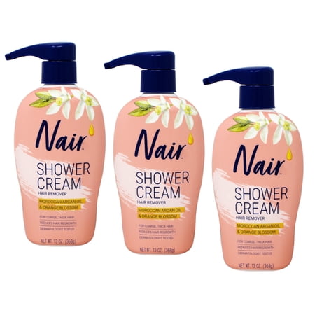 3 Pk Nair Shower Power Max with Moroccan Argan Oil Cream for Legs & Body 13oz Ea
