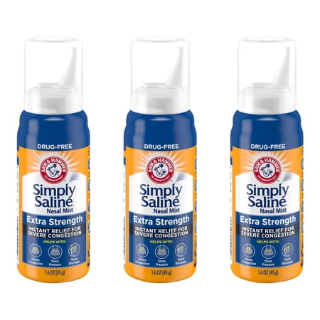 3 Pk Simply Saline Nasal Mist Extra Strength for Severe Congestion 1.5 Ounces Ea