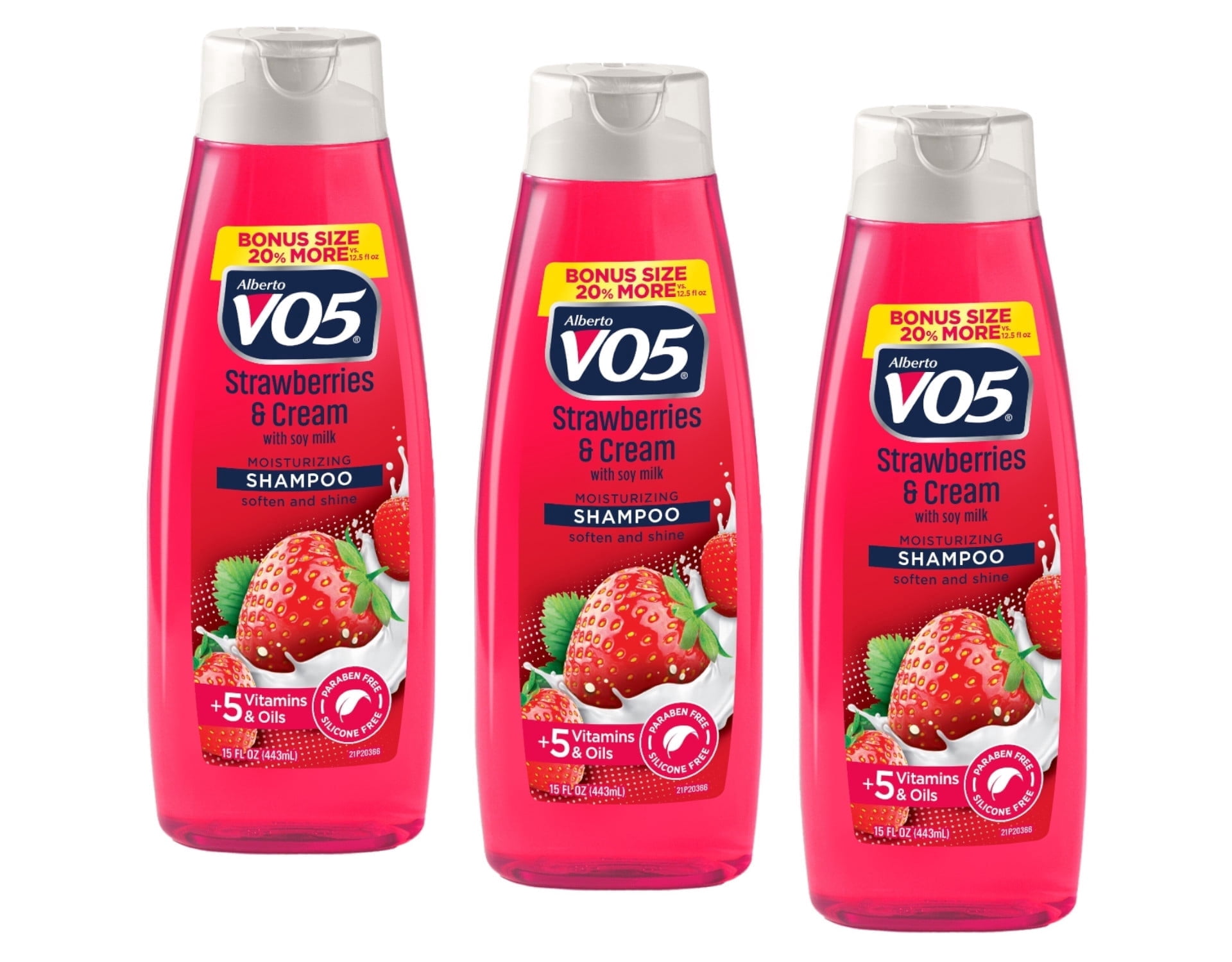 3 Pk VO5 Strawberries & Cream Moisturizing Shampoo, 15 Fl. Oz