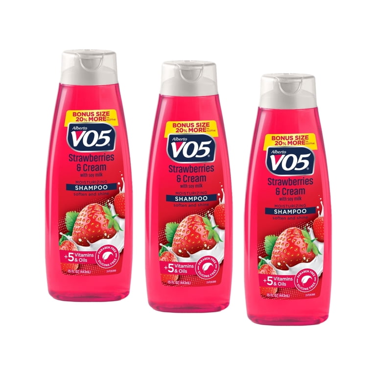 3 Pk VO5 Strawberries & Cream Moisturizing Shampoo, 15 Fl. Oz