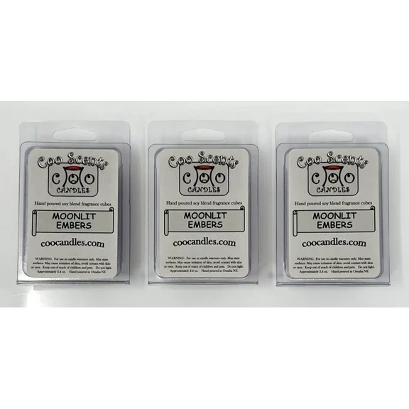 3 Pkgs Coo Candles Soy Wickless Candle Bar Wax Melts - Moonlight Embers