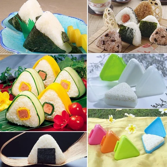 3 Pks Triangle Sushi Mold Onigiri Rice Ball Bento Kitchen Tool