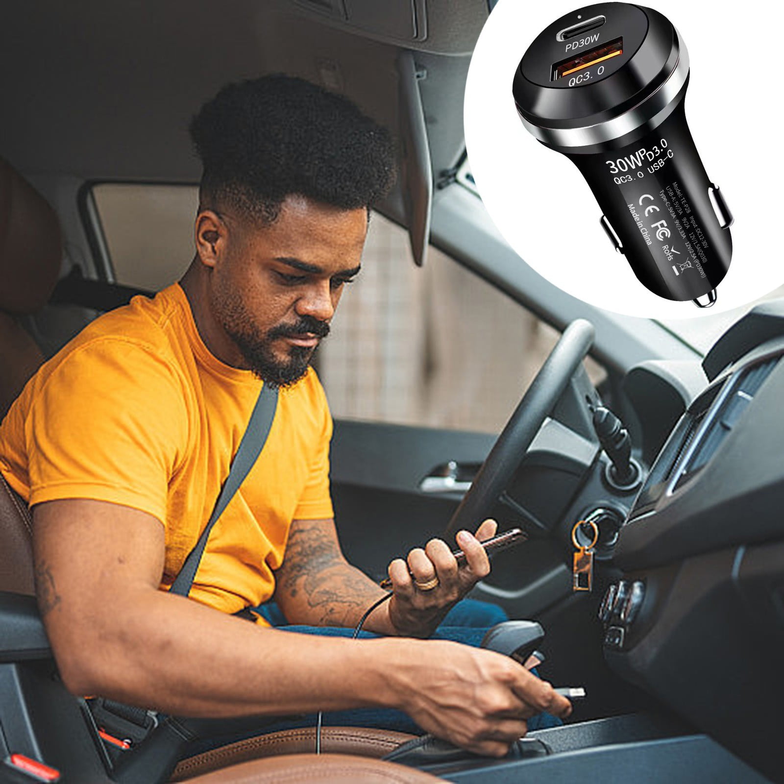 3 Plug Adapter Swivel Car Power Charger Adapter Solar Power Charger 12v