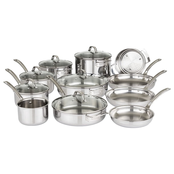 3-Ply 17pc Stainless Steel Cookware Set
