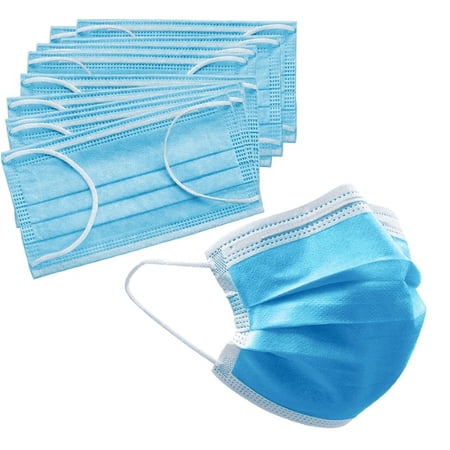 3-Ply Disposable Pleated Face Mask with Elastic Ear Loop (Pack of 10)