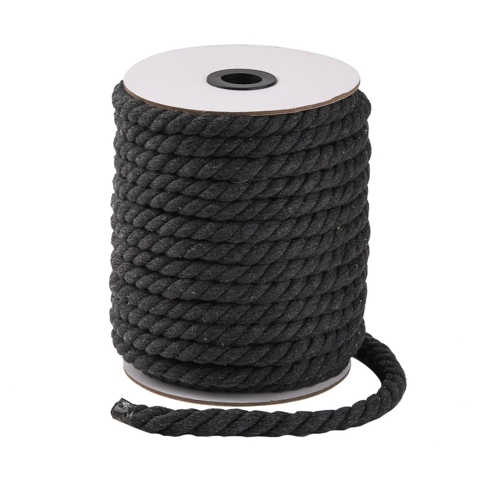 3-Ply Macrame Cotton Cord Twisted Cotton Rope for Wall Hanging Plant Hangers Crafts and Wedding Decorations Gray 12mm 21.87~24.05 yards(20~22m)/roll