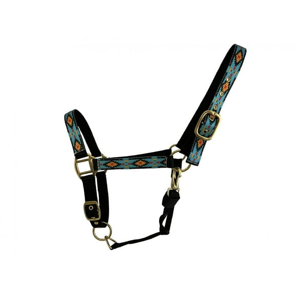 3-Ply Nylon Halter w/ Teal Southwest Overlay Print
