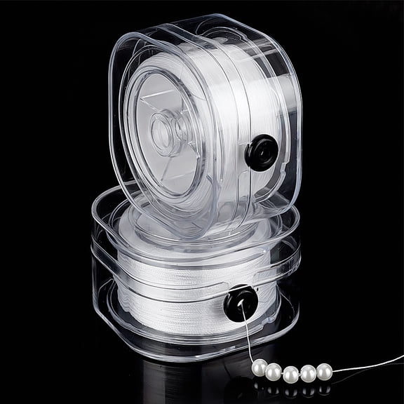 3-Ply Nylon Thread Nylon String for Pearl Jewelry Making with Plastc Spool DIY Material White 0.2mm 218.72 Yards(200m)/Box