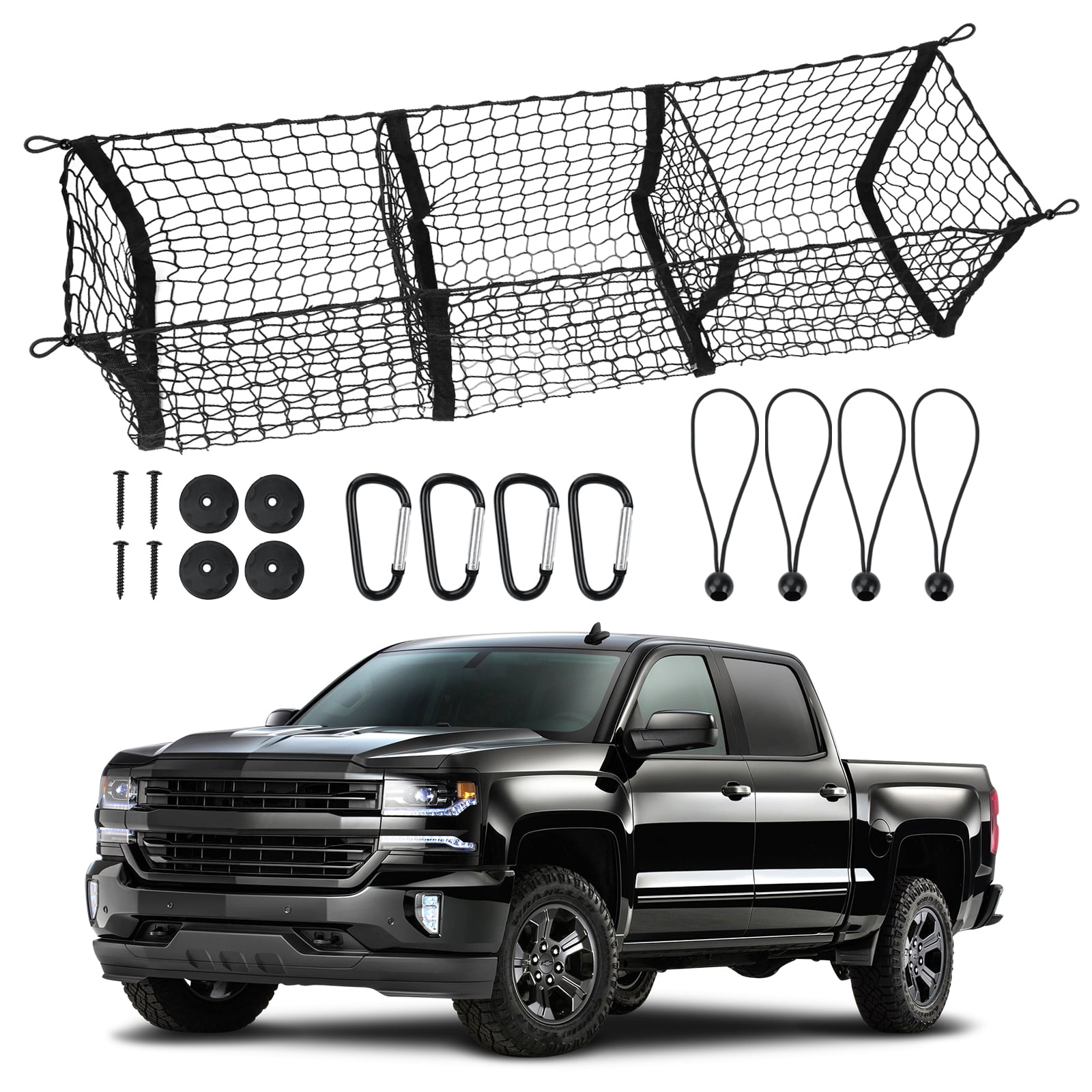 3 Pocket Cargo Net for Pickup Truck Bed,Truck Bed Cargo net for SUV