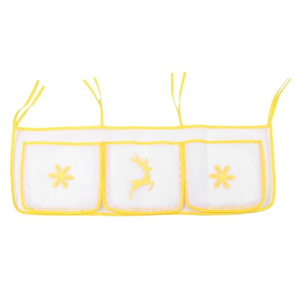 3-Pocket Hanging Storage for Baby Bed, Large Capacity, Cartoony Design Mesh Crib Organizer