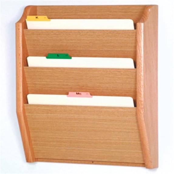3 Pocket Legal Size File Holder in Light Oak
