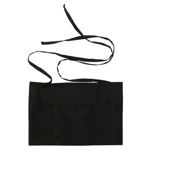 3 Pockets Waist Apron - Waitresses apron, Kitchen apron, Black apron