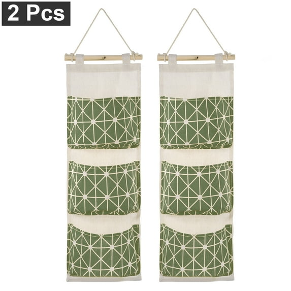 3 Pockets Wall Mounted Storage Bag Waterproof Door Closet Hanging Storage Bag