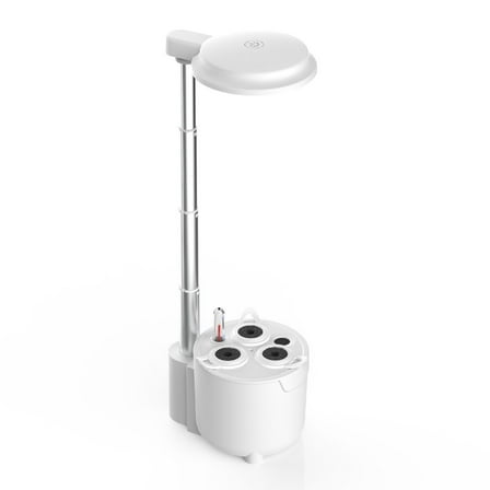 3 Pods Hydroponic Growing System, Indoor Garden with LED Light and Water Level Indication, Adjustable Height and Removable Design of the 0.75L water tank for easy cleaning, Black and White