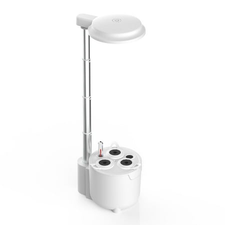 3 Pods Hydroponic Growing System, Indoor Garden with LED Light and Water Level Indication, Adjustable Height and Removable Design of the 0.75L water tank for easy cleaning, Black and White