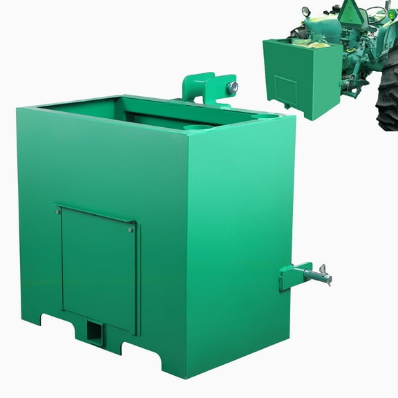 3 Point Ballast Box with 2" Hitch Receiver, Category 1 Ballast Box 3 Point Fits Cat 1, 800 Lbs Tractor Ballast Box, 3 Point Quick Hitch Loader Attachment