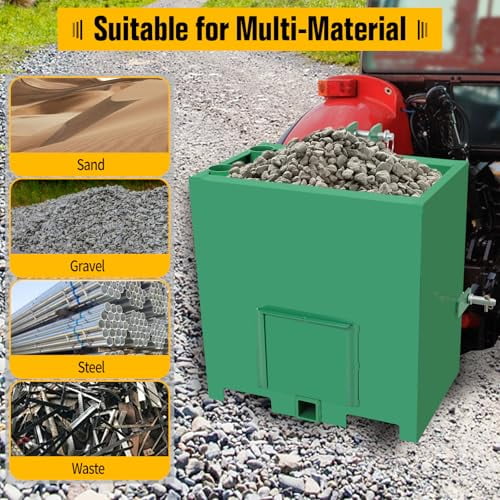3 Point Ballast Box, 800lbs Capacity Heavy Duty Steel Tractor Ballast ...