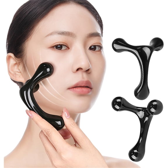 3 Point Hand Held Massage Tool, 2 Pcs Manual Trigger Point Massage Tools Deep Muscle Tissue Manual Massager, Handheld Palm Pressure Point Body Massager for Neck Shoulder Back Leg Muscle Pain Relief