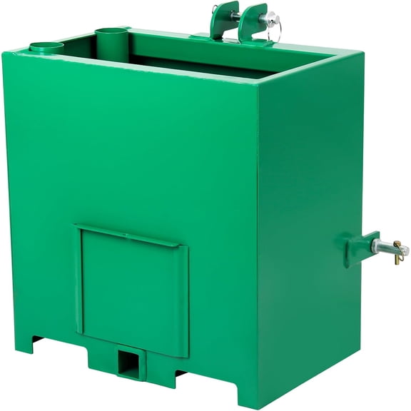 3 Point Hitch Ballast Box for Tractor Accessories, 800 lbs Capacity, Quick Hitch Receiver, Fits 3 Point Category 1 Tractors, Loaders, Skid Steers, Green