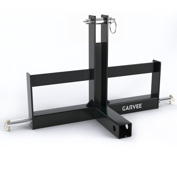 3-Point Hitch Drawbar with Receiver & Suitcase Weight Brackets – Category 1 Quick Hitch Adapter for Tractor Towing and Ballast