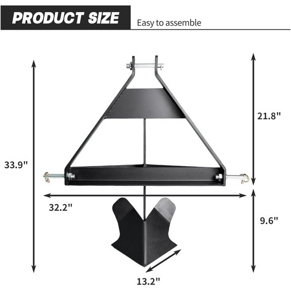 3 Point Middle Buster Plow for Category 1 Three-Point Tractors, Single Shank Furrowing Plow & Ditch Buster, Heavy-Duty Steel Construction$$Garden & Patio