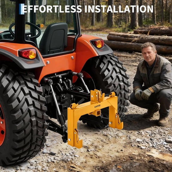 3-Point Quick Hitch with 2" Receiver & Adjustable Top Adapter Category 1 Compatible, No Bushing Needed, 3000 Lbs Capacity, 5-Level Adjustable Bolt for Tractors