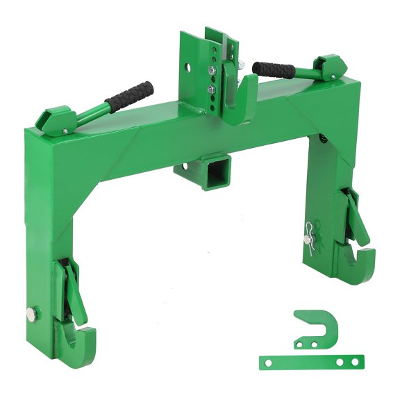 3-Point Quick Hitch with 2" Receiver&Extra Versatile Adapter,Adaptation to Category 1,No Bushing Required,3000LBS Lift Capacity,5 Level Adjustable Bolts & Reinforcing Rib Design
