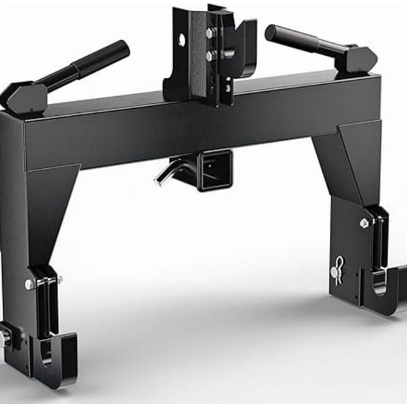 3 Point Quick Hitch to Category 1 and 2 Tractors,3000 LBS Lifting Capacity Tractor Quick Hitch Between Lower Arms Attachments Quick Hitch with 2 Receivers,5 Level Adjustable Bolt,Black