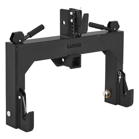 3 Point Quick Hitch Category 1 for Tractor, 3000 lbs Heavy Duty 3 Pt Hitch with 2 Inch Receiver, No Bushing Required, 5 Level Adjustable Bolt, Reinforced Steel Frame
