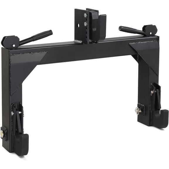 3 Point Quick Hitch Receiver 3000 lbs 3-Pt Attachments Adaptation to Category 1 & 2 Tractor with 5 Level Adjustable Bolt (Black)