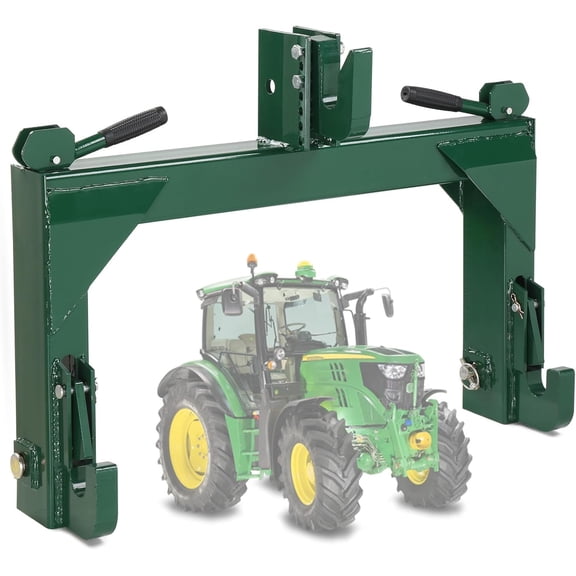 3 Point Quick Hitch Receiver 3000 lbs 3-Pt Attachments Adaptation to Category 1 & 2 Tractor with 5 Level Adjustable Bolt (Green)