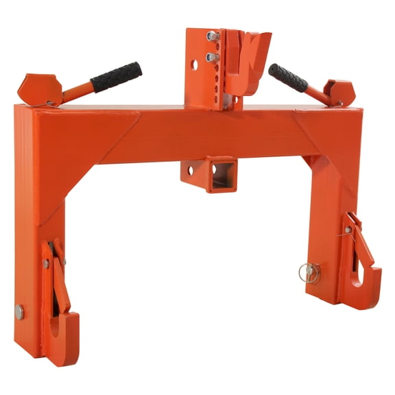 3 Point Quick Hitch for Tractors, Category 1 & 2, 3000LB Capacity, 2 Receivers, 5-Level Adjustable Hook, Fits 3 Point Hitch Attachments, Fits Implements, Heavy Duty Hitch System