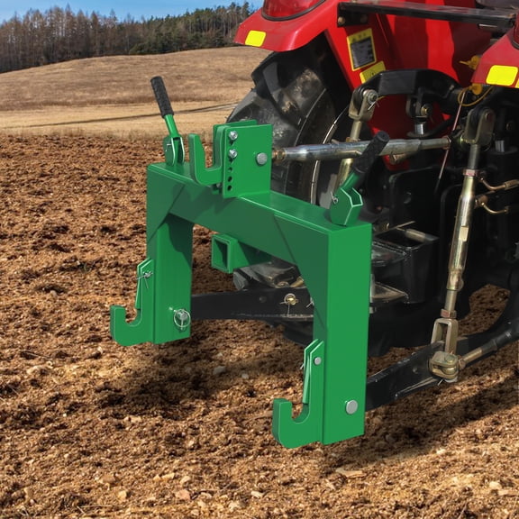 3 Point Quick Hitch with Upgrade Versatile Adapter & 2" Receiver for Category 1 Tractors, 3000 Lbs 3-Pt Trailer Hitch Attachment, 5-Level Adjustable Bolt & Reinforcing Rib Design No Bushing Needed